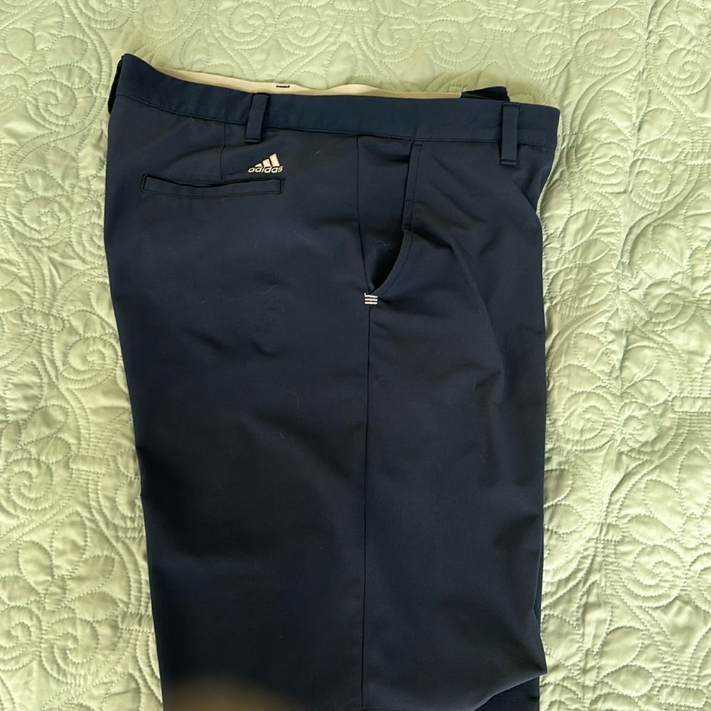 Men’s adidas navy golf shorts. Size 35.  Comfortable stretch waistband.